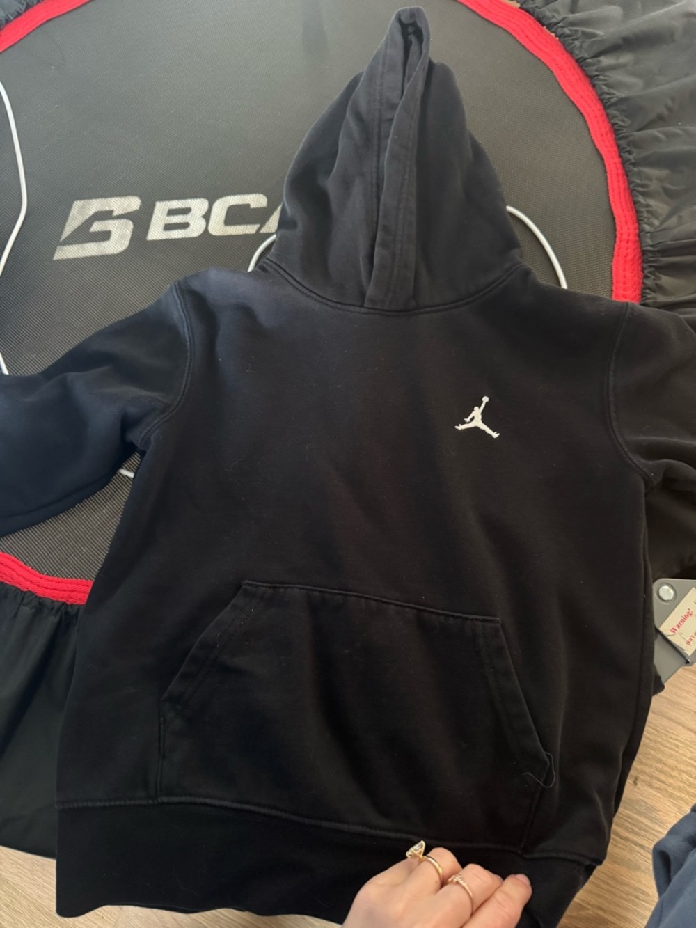 Jordan Black Kids' Pullover Hoodie with White Logo